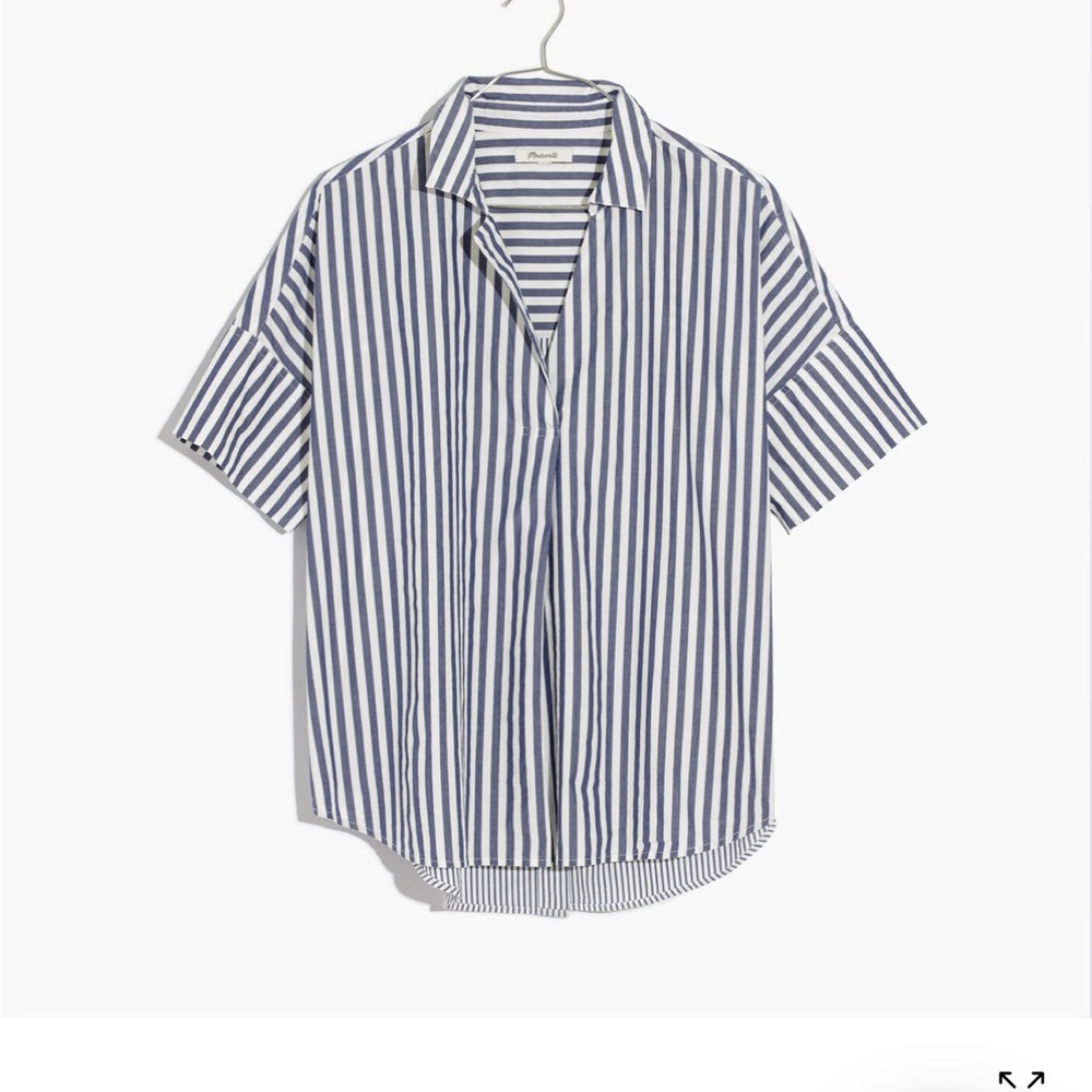Madewell Courier Button-Back Shirt in Stripe Mix